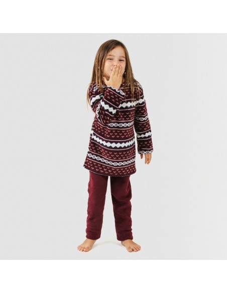 Pijama coral niño Cronos burdeos pijama-infantil