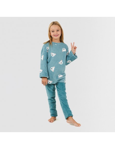 Pijama coral niña Blondie verde frances pijama-infantil