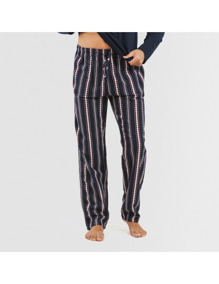 Pijama hombre franela Cronos azul marino pijama-franela