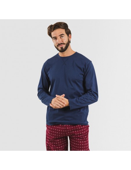 Pijama hombre franela Loui azul marino pijama-franela