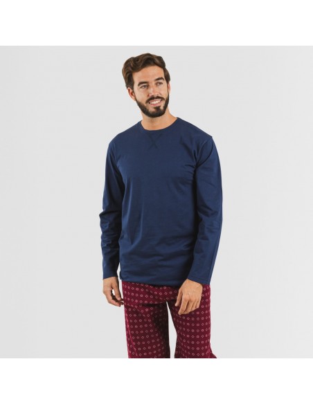 Pijama hombre franela Loui azul marino pijama-franela