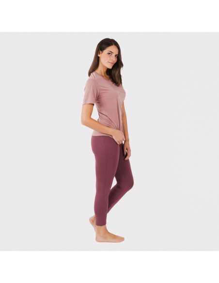 Conjunto deportivo leggings largo mujer malva - berenjena ropa-de-estar-por-casa