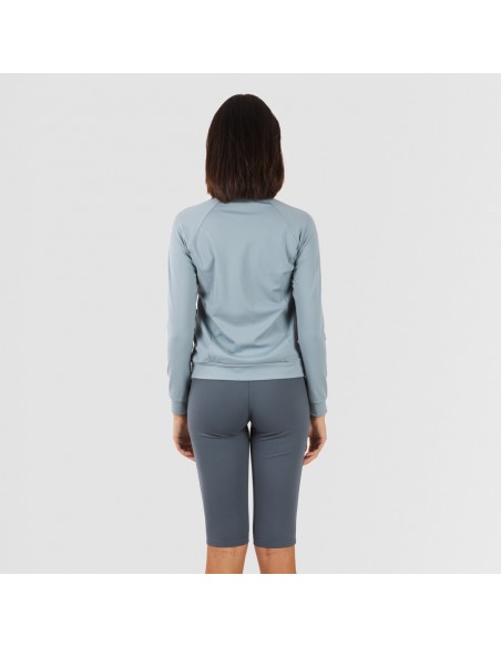 Sudadera deportiva mujer con cremallera y bolsillo indigo sudaderas-mujer