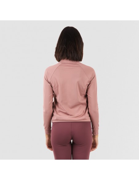 Sudadera deportiva mujer con cremallera y bolsillo malva sudaderas-mujer