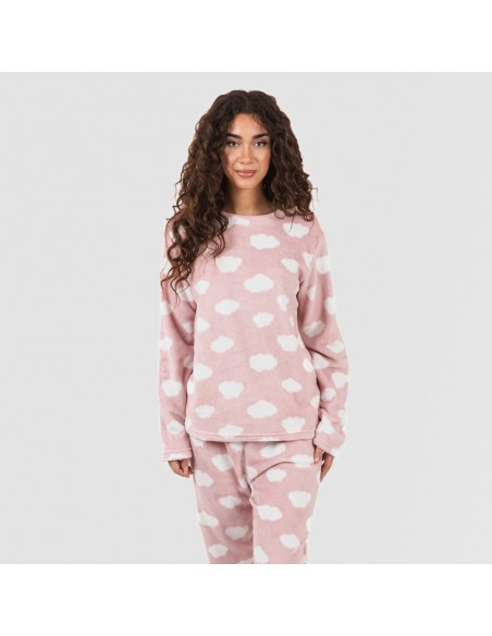 Pijama coral Nube rosa palo pijamas-mujer