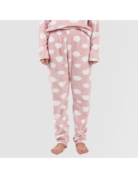 Pijama coral Nube rosa palo pijamas-mujer