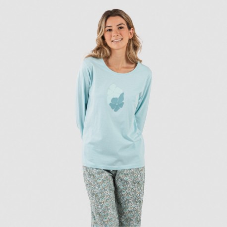 Pijama largo algodón Taylor indigo pijamas-mujer