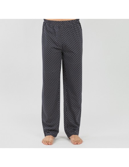 Pijama largo algodón hombre Boom burdeos pijamas-largos-hombre