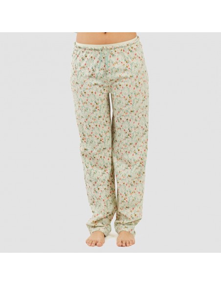 Pijama largo algodón Pamela verde pijamas-largos-de-mujer