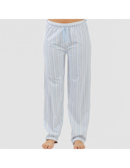 Pijama largo algodón Bennet celeste pijamas-largos-de-mujer