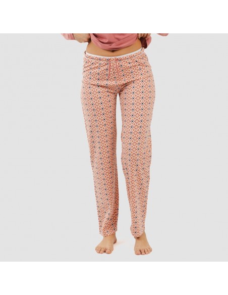 Pijama largo algodón Bianca malva rosa pijamas-largos-de-mujer