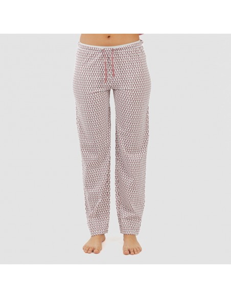 Pijama largo algodón Louise marsala pijamas-largos-de-mujer