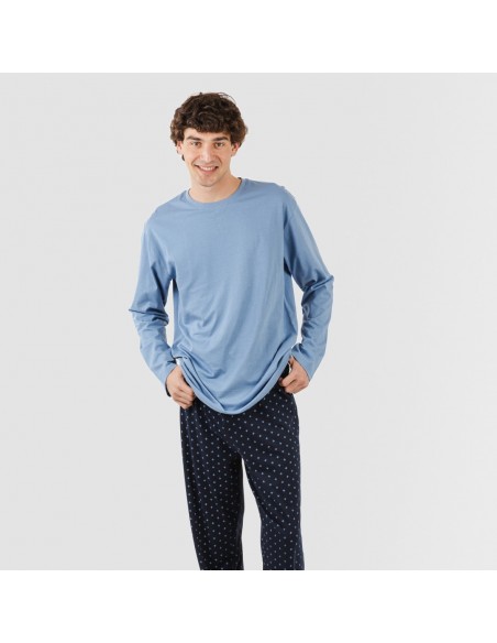 Pijama largo algodón hombre Pedro indigo pijamas-largos-hombre