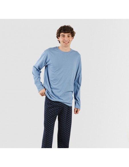 Pijama largo algodón hombre Pedro indigo pijamas-largos-hombre