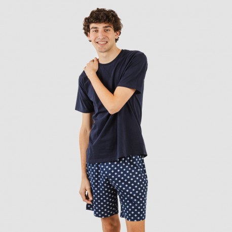 Pijama corto algodón hombre Missy azul marino pijamas-cortos-hombre