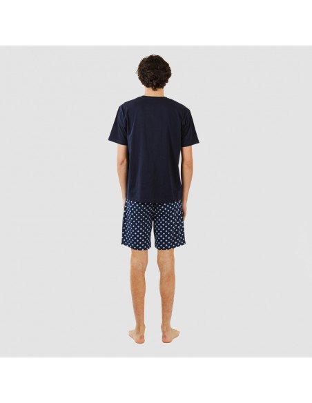 Pijama corto algodón hombre Missy azul marino pijamas-cortos-hombre