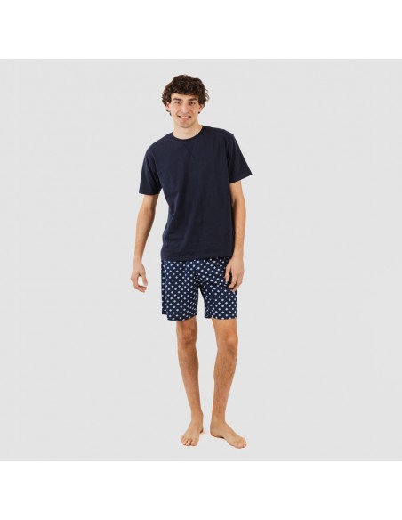 Pijama corto algodón hombre Missy azul marino pijamas-cortos-hombre