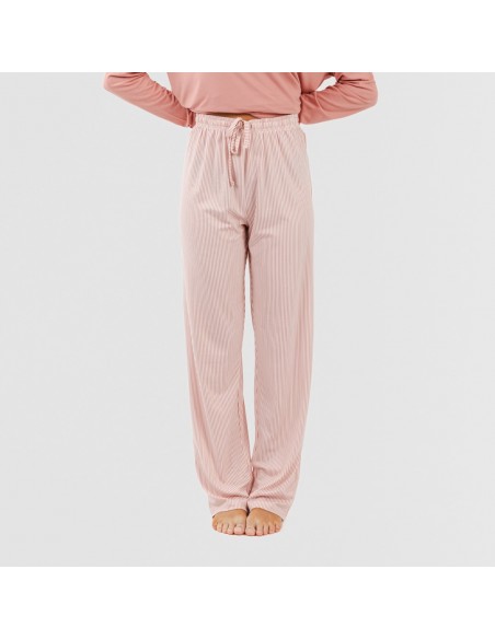 Pijama largo mujer soft Raya Aliena marsala pijamas-largos-de-mujer