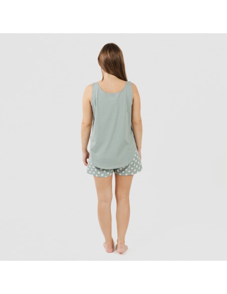 Pijama corto algodón Irati verde caceria pijamas-cortos-mujer