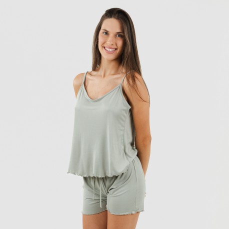 Pijama tirantes mujer soft liso pijamas-cortos-mujer