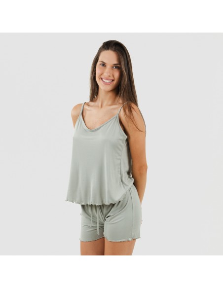 Pijama tirantes mujer soft liso pijamas-cortos-mujer