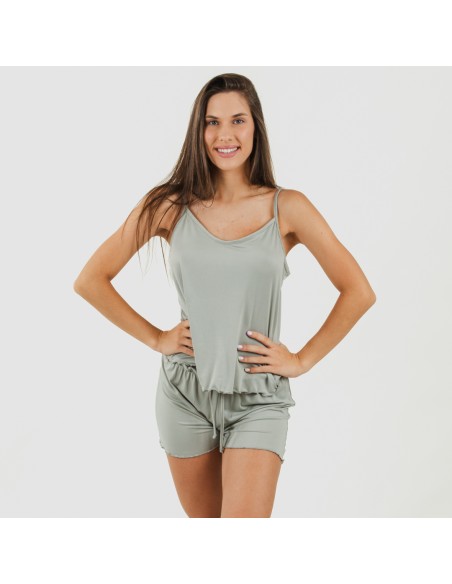 Pijama tirantes mujer soft liso pijamas-cortos-mujer