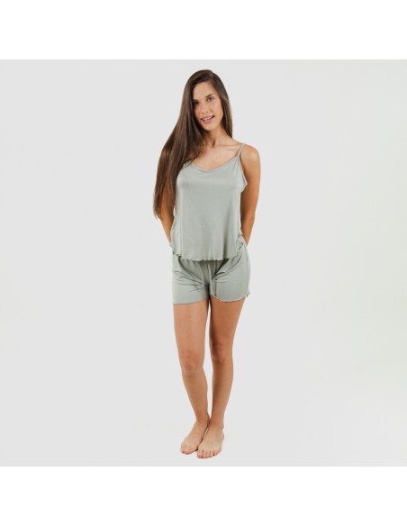 Pijama tirantes mujer soft liso pijamas-cortos-mujer