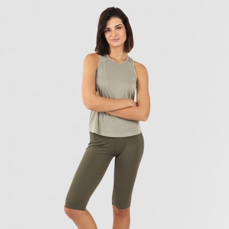 Conjunto deportivo leggings corto mujer verde hoja - verde cacería ropa-deporte-mujer