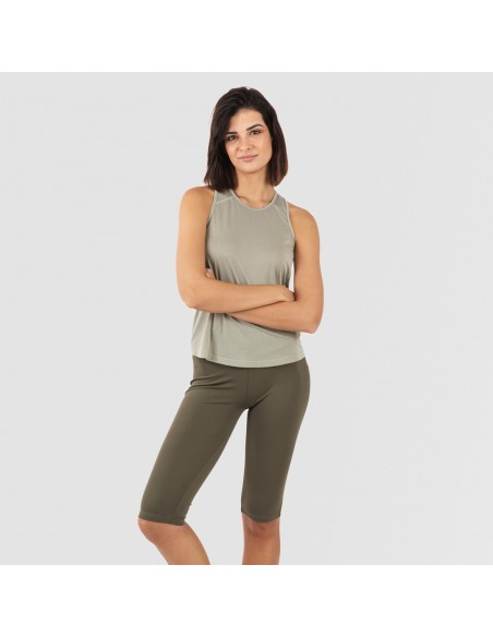 Conjunto deportivo leggings corto mujer verde hoja - verde cacería ropa-deporte-mujer