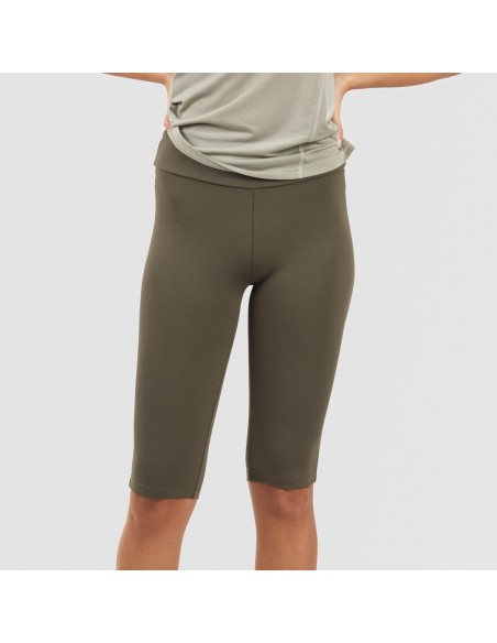 Conjunto deportivo leggings corto mujer verde hoja - verde cacería ropa-deporte-mujer