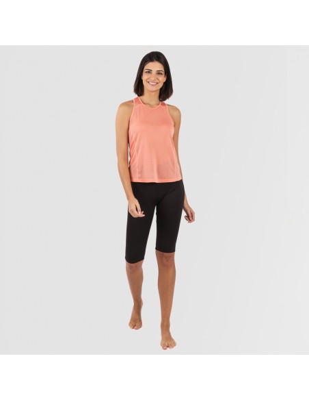 Conjunto deportivo leggings corto mujer naranja - negro ropa-deporte-mujer