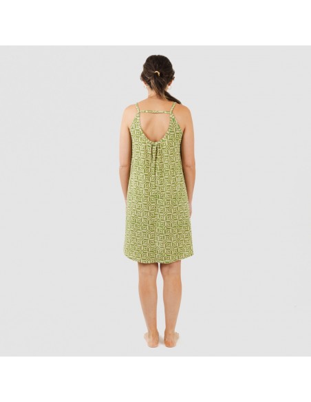 Vestido corto tirantes crepe Corinto verde hierba vestidos-y-blusones-mujer