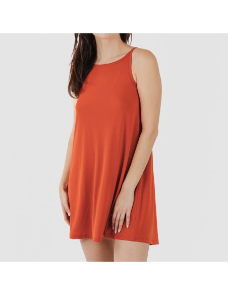 Vestido corto tirantes crepe liso vestidos-y-blusones-mujer