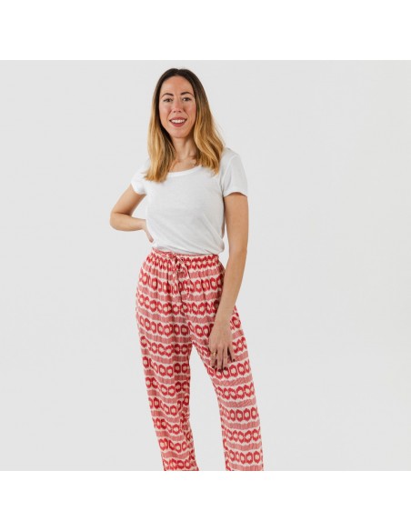 Pantalón viscosa Pastela fresa pantalones-comodos-mujer