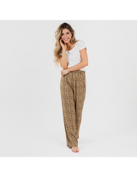 Pantalón viscosa Erina verde caceria pantalones-comodos-mujer