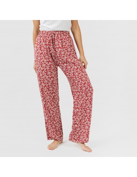 Pantalón viscosa Reina marsala pantalones-comodos-mujer