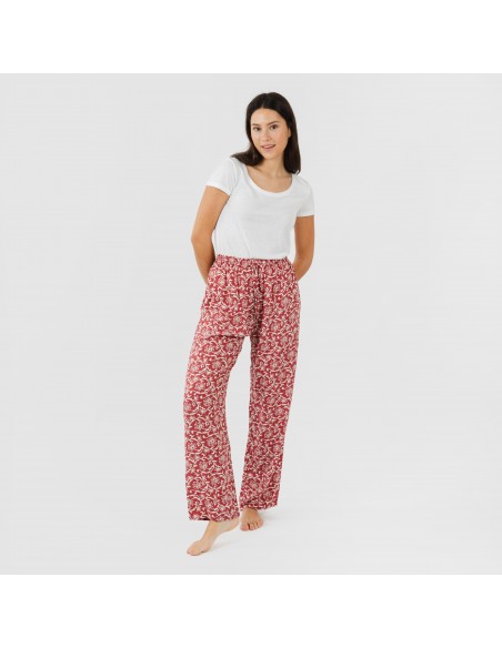 Pantalón viscosa Reina marsala pantalones-comodos-mujer