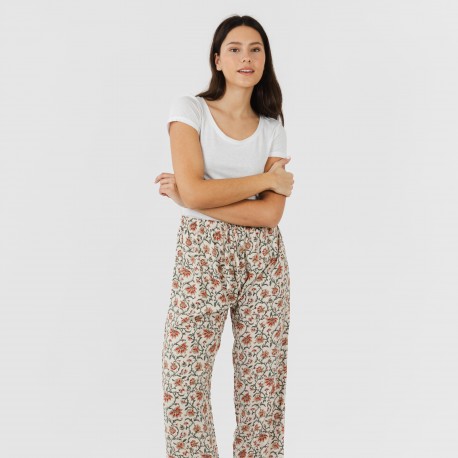 Pantalón viscosa Isabel teja pantalones-comodos-mujer