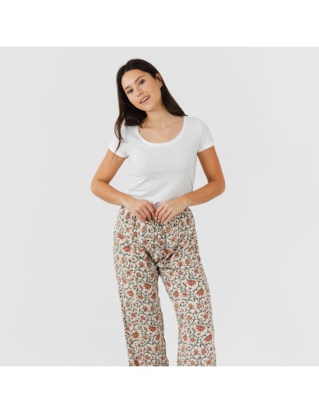 Pantalón viscosa Isabel teja pantalones-comodos-mujer