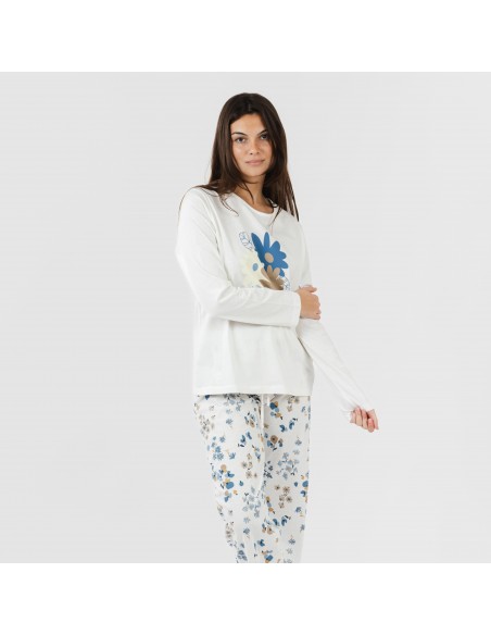 Pijama largo algodón Arauz indigo pijamas-largos-de-mujer