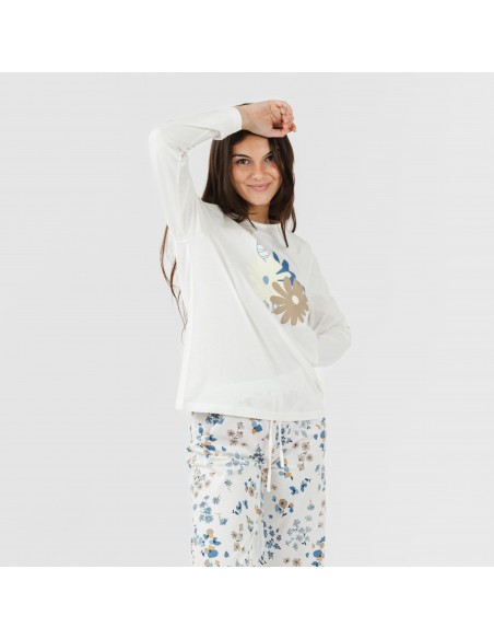 Pijama largo algodón Arauz indigo pijamas-largos-de-mujer