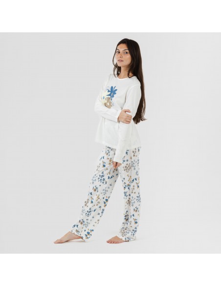 Pijama largo algodón Arauz indigo pijamas-largos-de-mujer