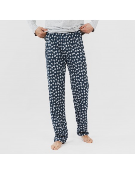 Pijama largo algodón hombre Octopus gris pijamas-largos-hombre