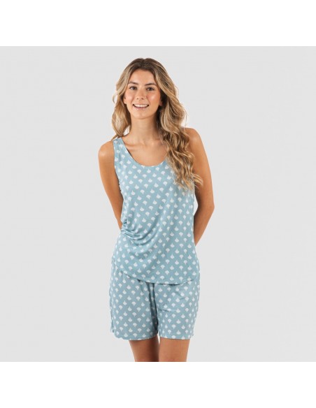 Pijama tirantes mujer viscosa Summer indigo pijamas-cortos-mujer