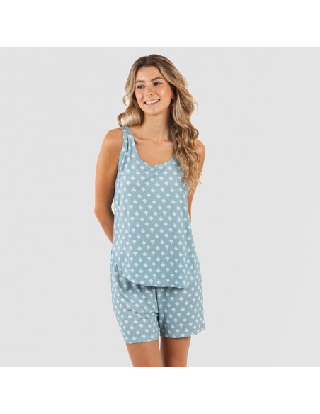 Pijama tirantes mujer viscosa Summer indigo pijamas-cortos-mujer