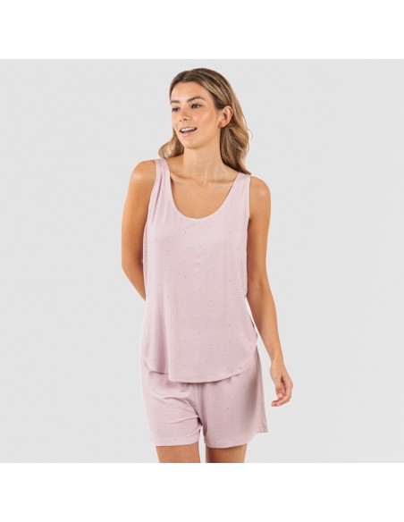 Pijama tirantes mujer viscosa Melanie malva pijamas-cortos-mujer