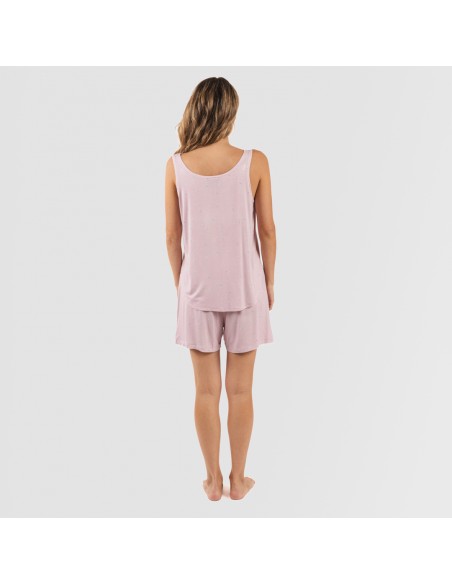 Pijama tirantes mujer viscosa Melanie malva pijamas-cortos-mujer