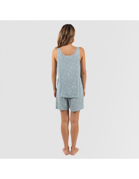 Pijama tirantes mujer viscosa Adriane verde agua pijamas-cortos-mujer