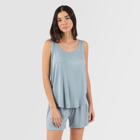 Pijama tirantes mujer viscosa liso pijamas-cortos-mujer