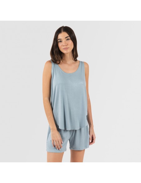 Pijama tirantes mujer viscosa liso pijamas-cortos-mujer